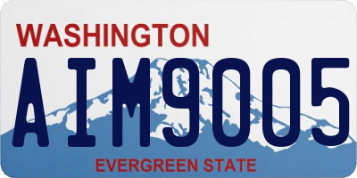 WA license plate AIM9005