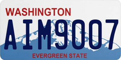 WA license plate AIM9007