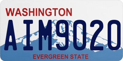 WA license plate AIM9020