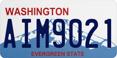 WA license plate AIM9021