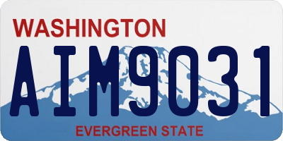 WA license plate AIM9031