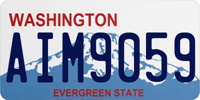 WA license plate AIM9059
