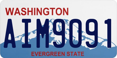 WA license plate AIM9091