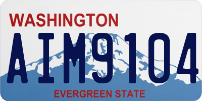 WA license plate AIM9104