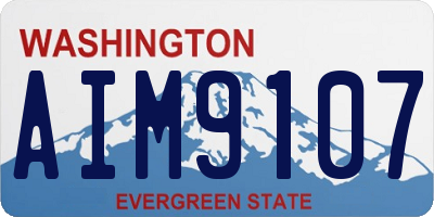 WA license plate AIM9107