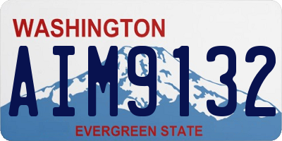 WA license plate AIM9132