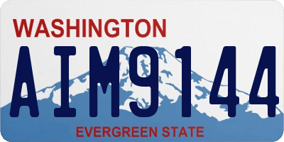 WA license plate AIM9144