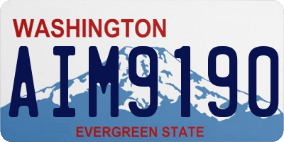 WA license plate AIM9190