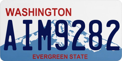 WA license plate AIM9282