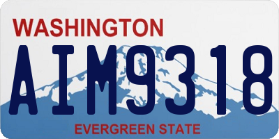 WA license plate AIM9318