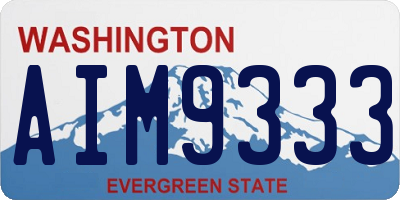 WA license plate AIM9333