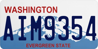WA license plate AIM9354