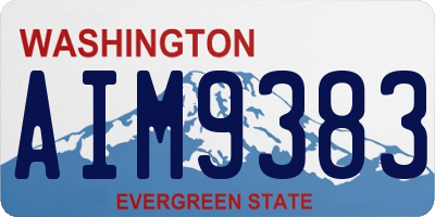 WA license plate AIM9383