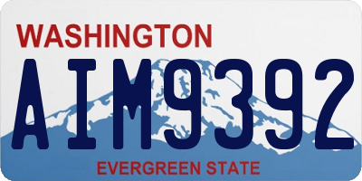 WA license plate AIM9392