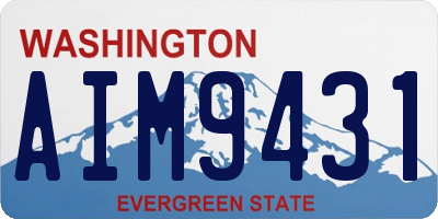 WA license plate AIM9431