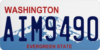 WA license plate AIM9490