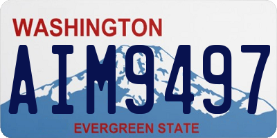WA license plate AIM9497