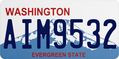 WA license plate AIM9532
