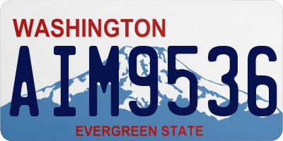 WA license plate AIM9536