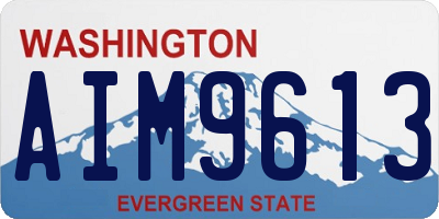 WA license plate AIM9613