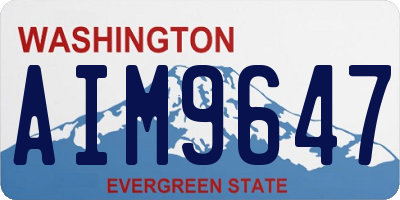 WA license plate AIM9647