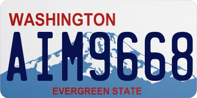 WA license plate AIM9668