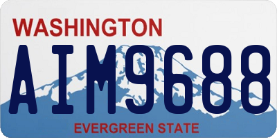 WA license plate AIM9688