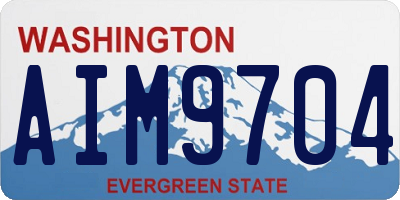 WA license plate AIM9704