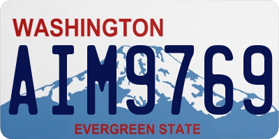 WA license plate AIM9769