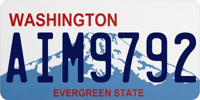 WA license plate AIM9792