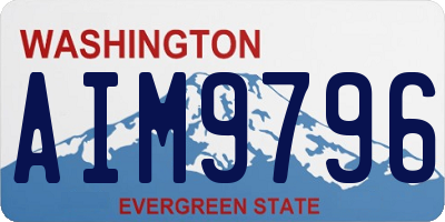 WA license plate AIM9796