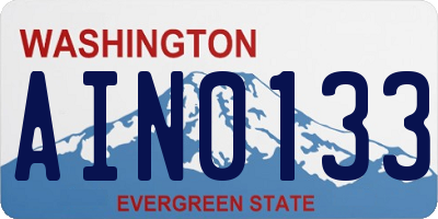 WA license plate AIN0133