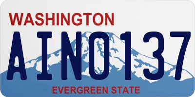 WA license plate AIN0137