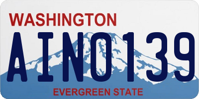 WA license plate AIN0139