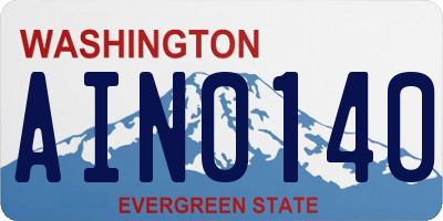 WA license plate AIN0140