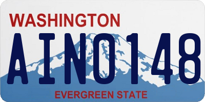 WA license plate AIN0148