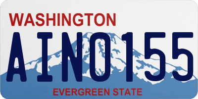 WA license plate AIN0155
