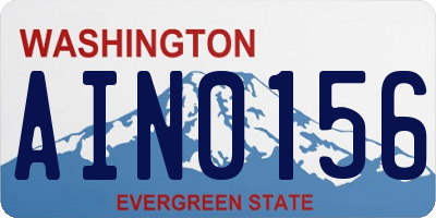 WA license plate AIN0156