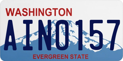 WA license plate AIN0157
