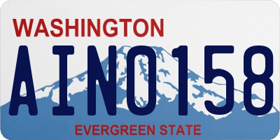 WA license plate AIN0158