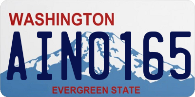 WA license plate AIN0165