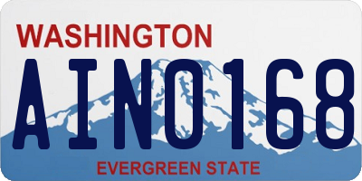 WA license plate AIN0168