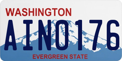 WA license plate AIN0176