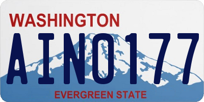 WA license plate AIN0177