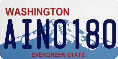 WA license plate AIN0180