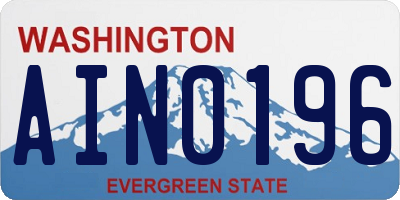 WA license plate AIN0196