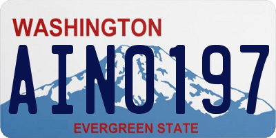 WA license plate AIN0197