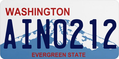 WA license plate AIN0212