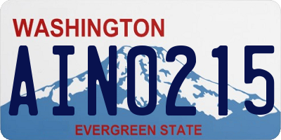 WA license plate AIN0215