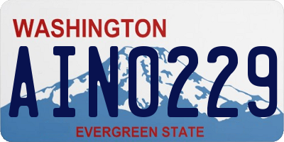 WA license plate AIN0229